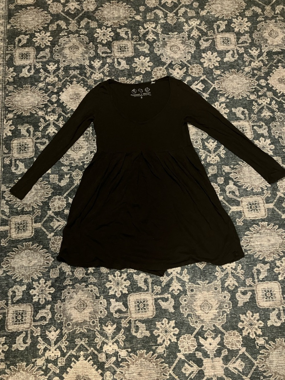 Threads 4 Thought Black Long Sleeve Scoop Neck Baby Doll Dress